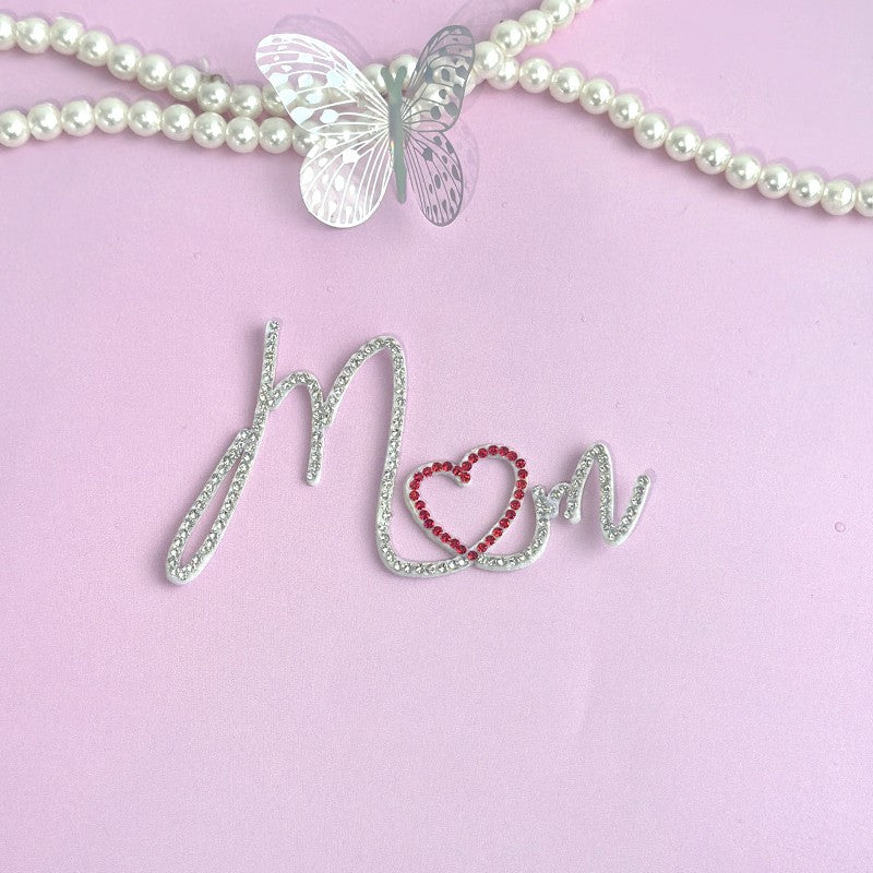 Wholesale 5PCS/PACK Mother's Day Sparkling Diamond Acrylic Cake Decoration